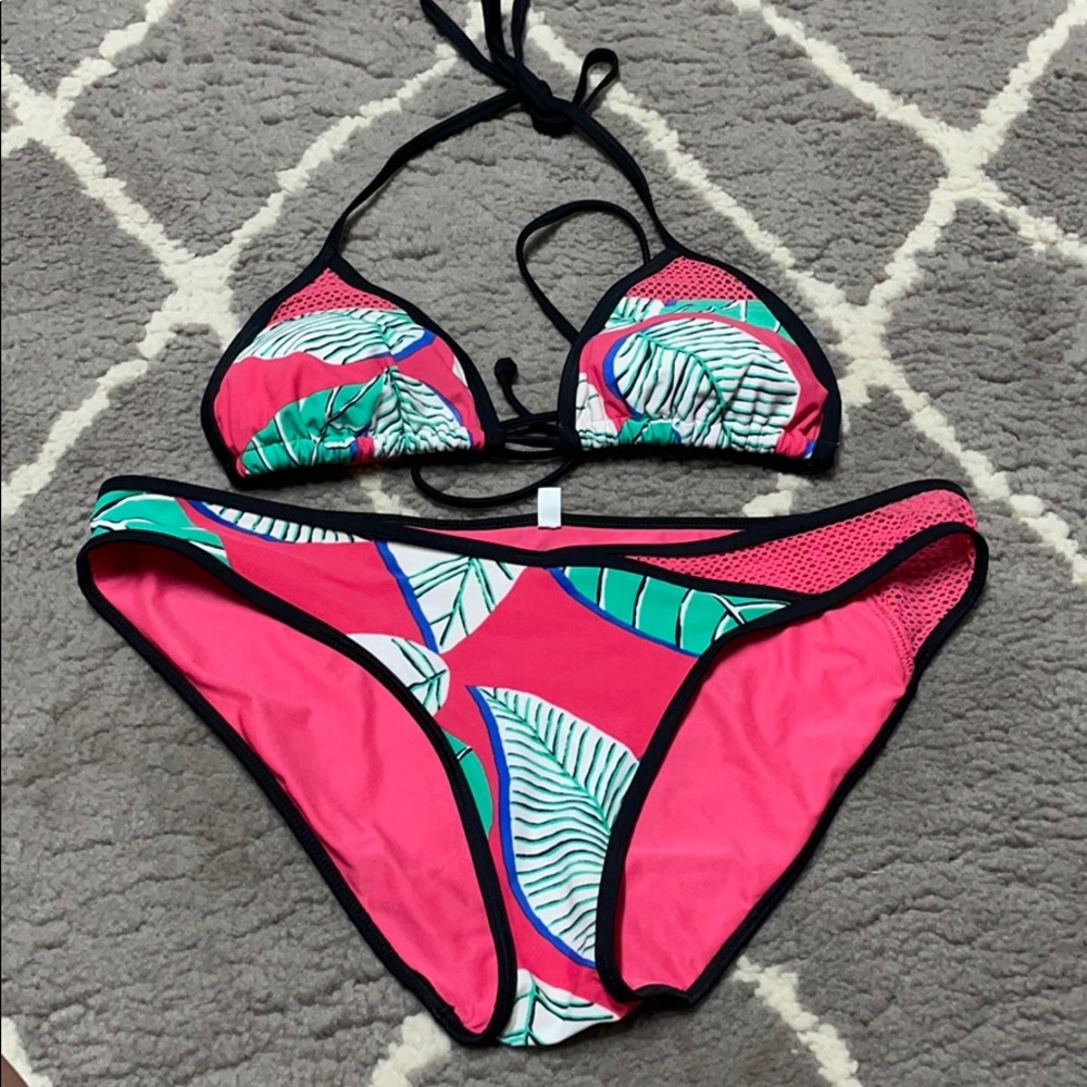Aerie leaf print bikini swimsuit